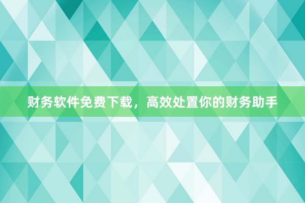 财务软件免费下载，高效处置你的财务助手