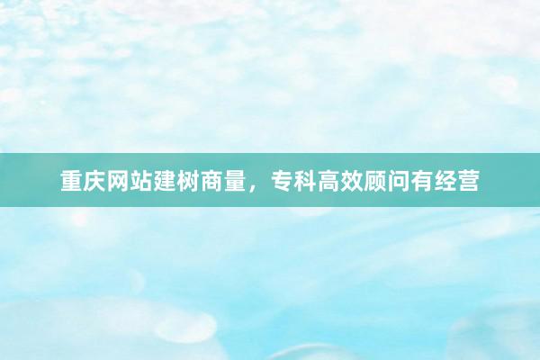 重庆网站建树商量，专科高效顾问有经营