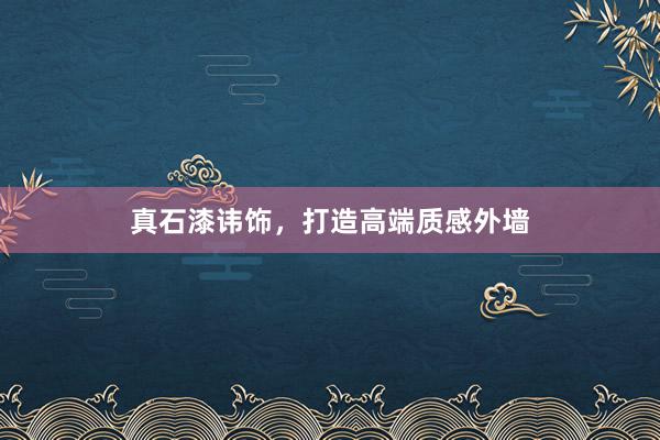 真石漆讳饰，打造高端质感外墙